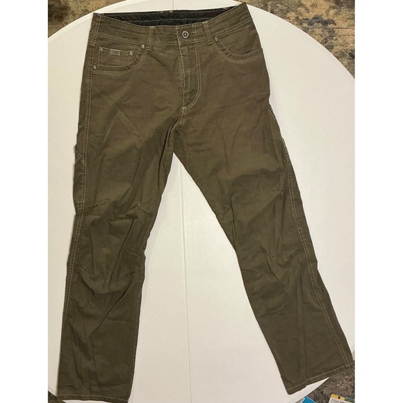 Kuhl Other - Kuhl Rydr Mens 32x32 Dark Khaki Brown Cotton Blend Hiking Workwear Pants